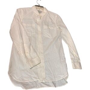 NWT Madewell white classic button down shirt cotton modal chest pockets Sz S